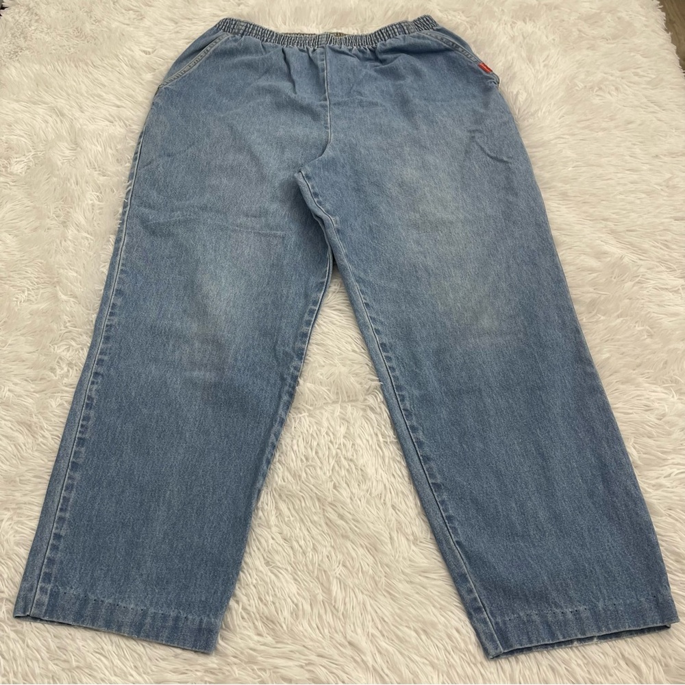 BRITTANIA, WOMENS DENIM PULL ON JEANS. SIZE 16 R, GOOD CONDITION, PREOWNED